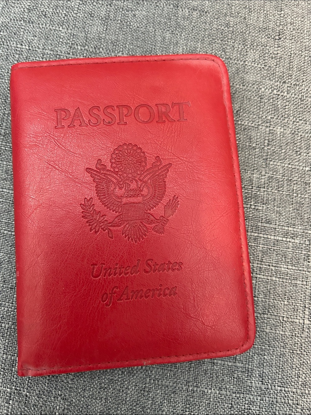 Red Leather Passport Holder Cover
